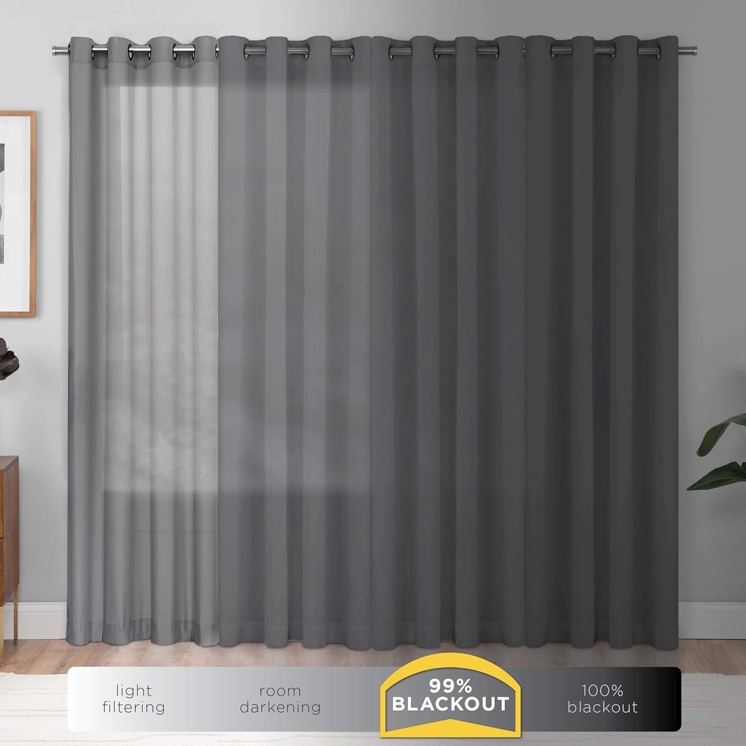 Eclipse Kendall - Cortinas térmicas blackout modernas con pasabarras para...