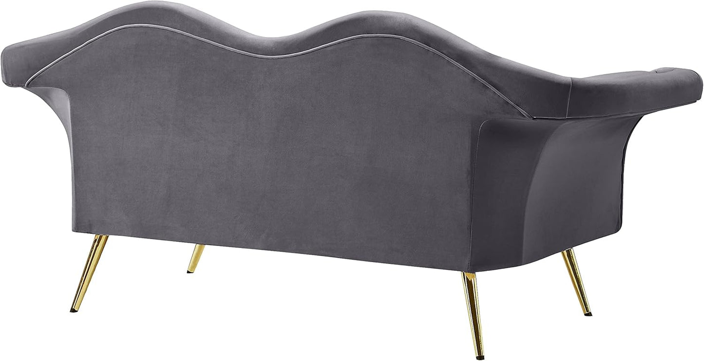 Meridian Furniture Lips Collection - Sofá biplaza tapizado de terciopelo con...