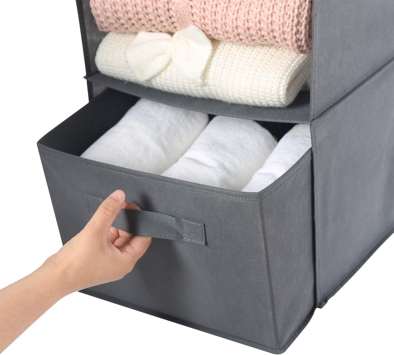 MAX Houser Organizador colgante de armario de 4 estantes, ahorro de espacio,...