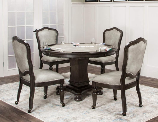 CR-87711-5PC Vegas Juego de mesa de comedor y póquer (envejecido), color gris