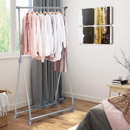 Perchero extensible para ropa, resistente y plegable, con barra para colgar