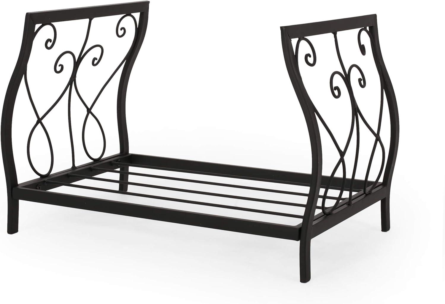 Christopher Knight Home Janice Estante para troncos, color negro mate