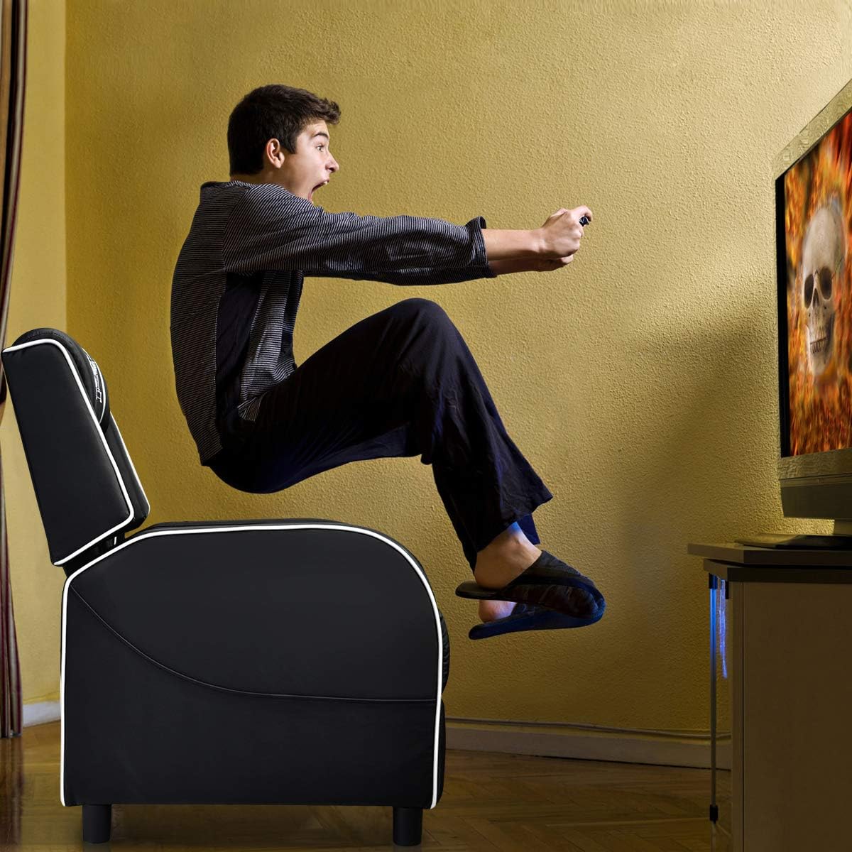 Giantex Silla reclinable para juegos, sillas ajustables de masaje para adultos,...