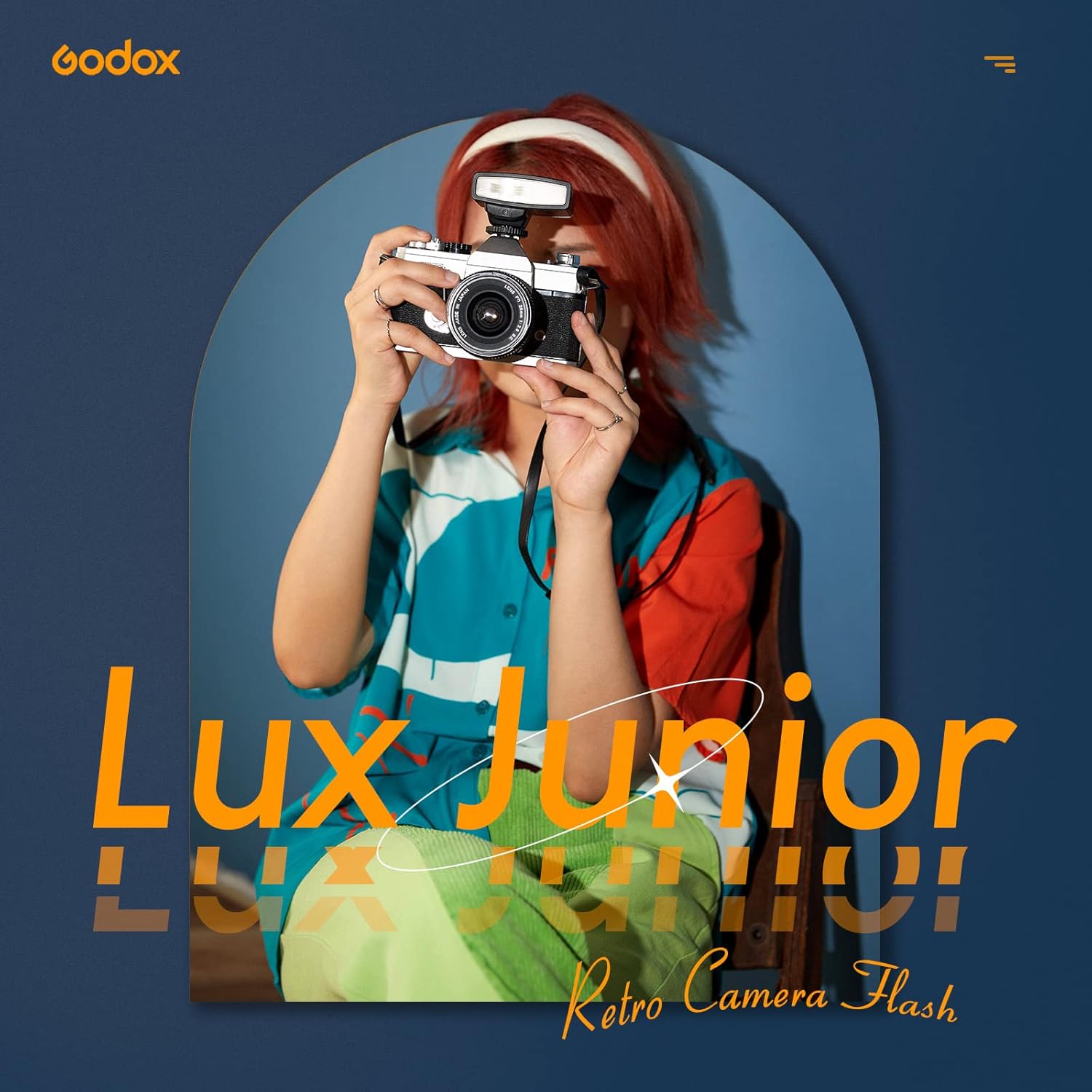 Godox Lux Junior Retro Camera Flash, GN12 con 7 niveles de potencia de flash,...