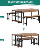 YITAHOME Juego de mesa de comedor de cocina de 3 piezas de 63 pulgadas para 4