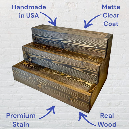 Handmade Tiered Display Shelving - Three Tier Bar Display - Bar Organizer -...