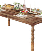 Mesa de comedor de madera de 62 pulgadas para 4-6 personas, mesa de cocina