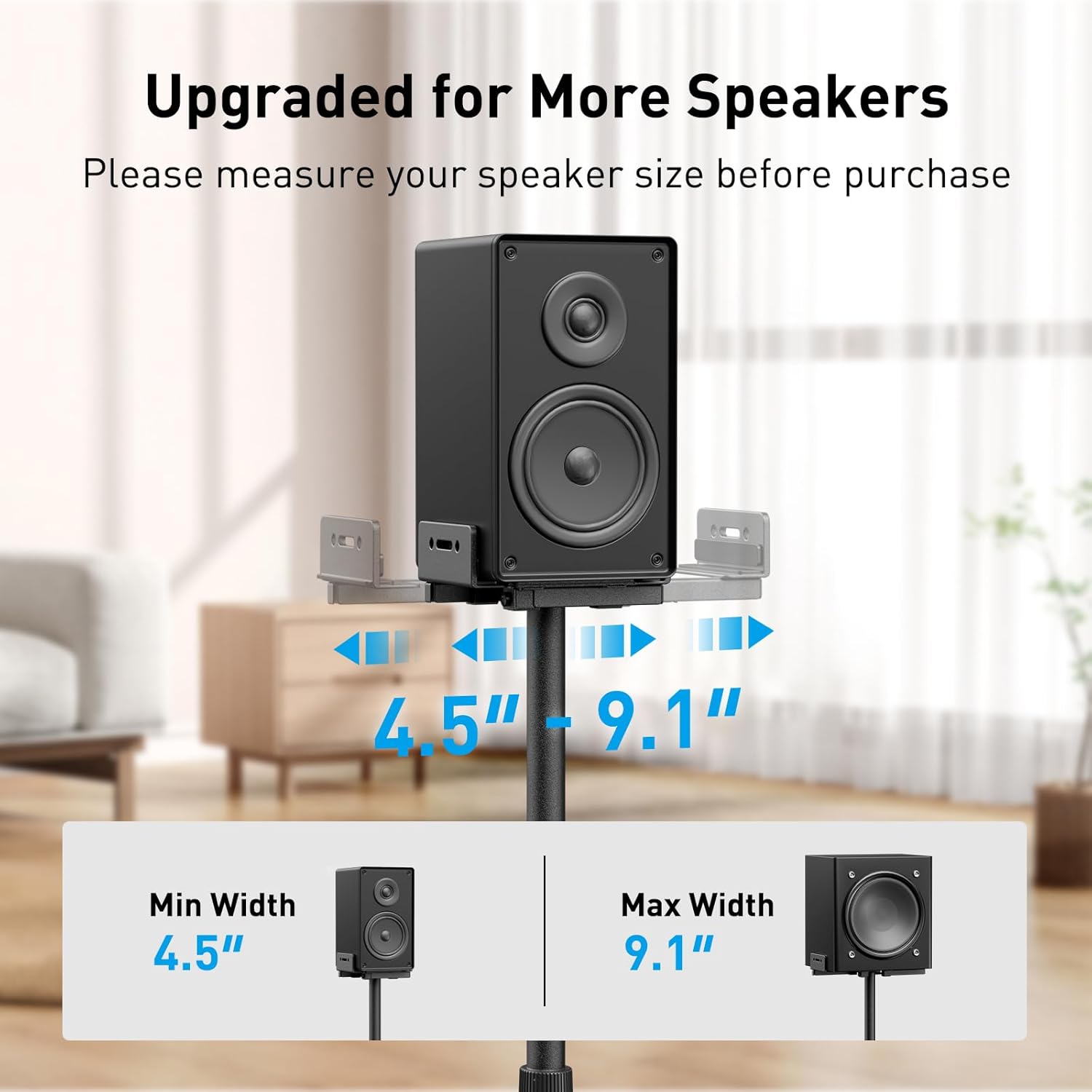 PERLESMITH Soportes universales para altavoces de sonido envolvente, altura...