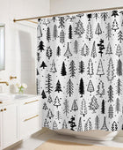 Cortina de ducha para árbol de Navidad, color blanco y negro, juego de cortinas...