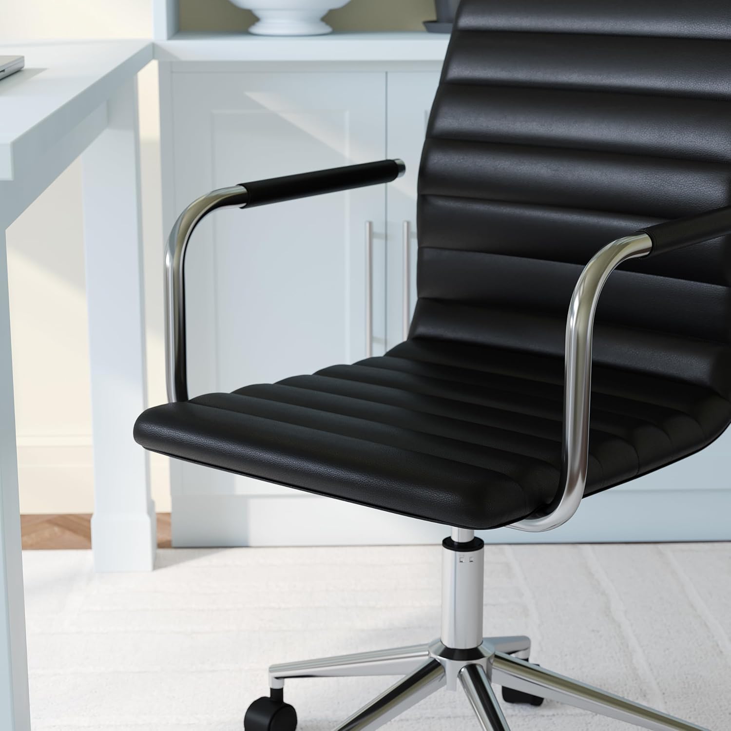 Martha Stewart Taytum - Silla giratoria con reposabrazos para oficina en casa...