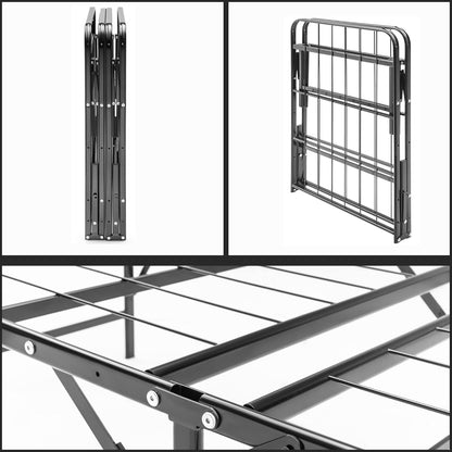 Base de cama Quickbase de metal de 14 pulgadas con colchón de espuma de alta...