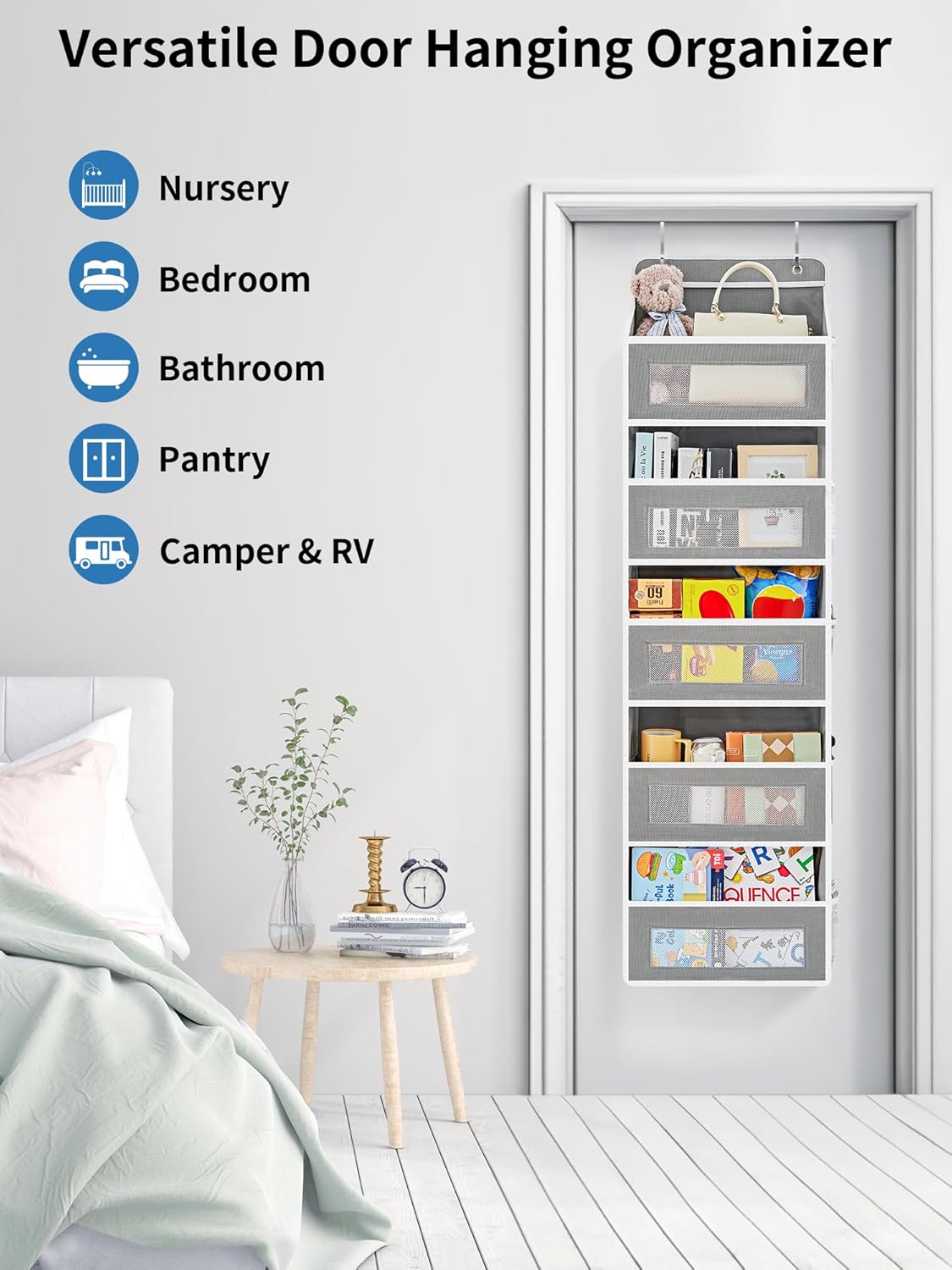 JARLINK Organizador de almacenamiento sobre la puerta, organizador de puerta