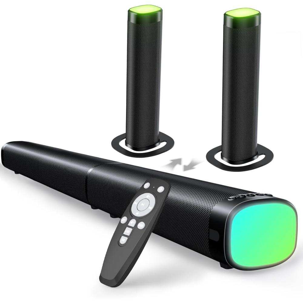 Barra de Sonido de 100 W para Smart TV con 3 Modos de Luces RGB