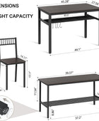 Juego de mesa de comedor para 4, mesa de cocina con 2 sillas y 1 banco, juego