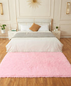 AMTOVO Alfombra peluda para sala de estar, 9 x 12 pulgadas, color rosa, grande,...