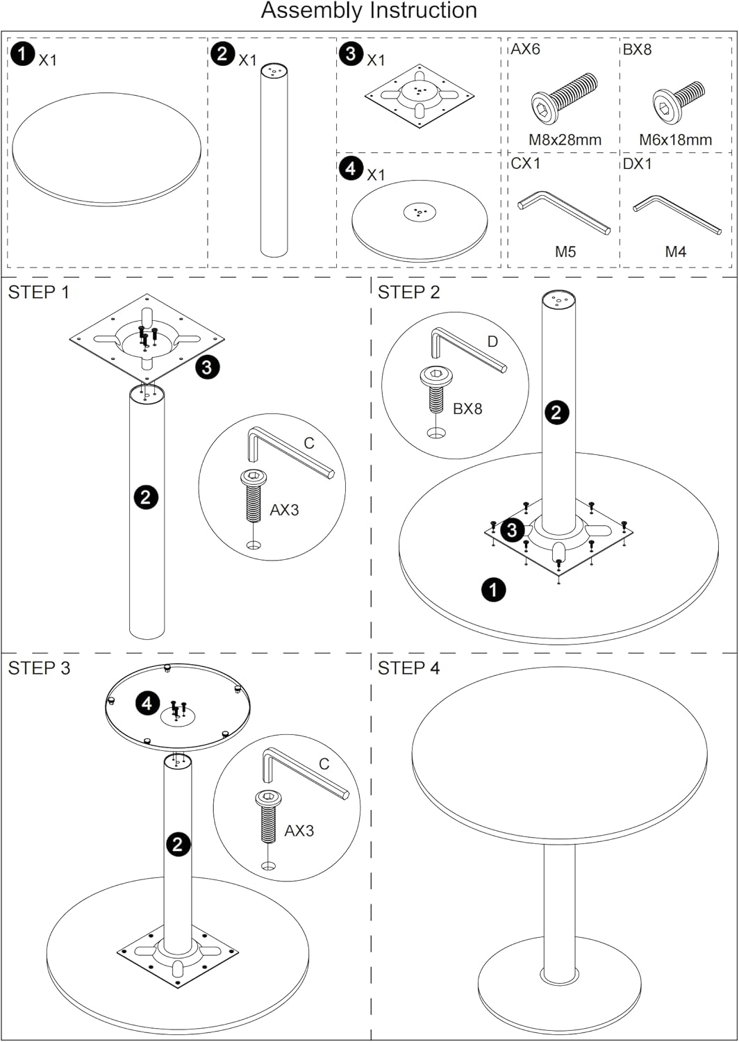 Mesa de comedor redonda y moderna, mesa de tulipanes con parte superior de...