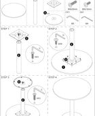 Mesa de comedor redonda y moderna, mesa de tulipanes con parte superior de...