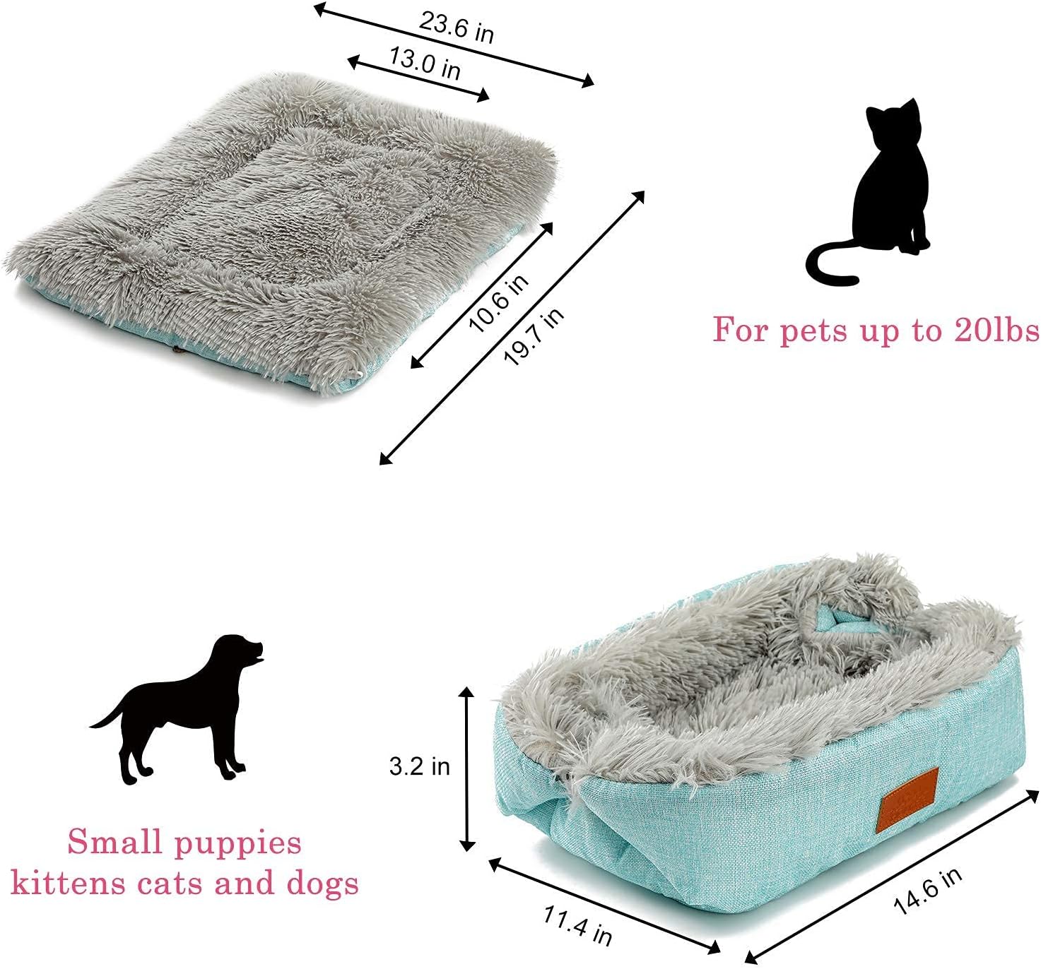 Cama para gatos pequeños, cama para gatos autocalentable, alfombrilla térmica...