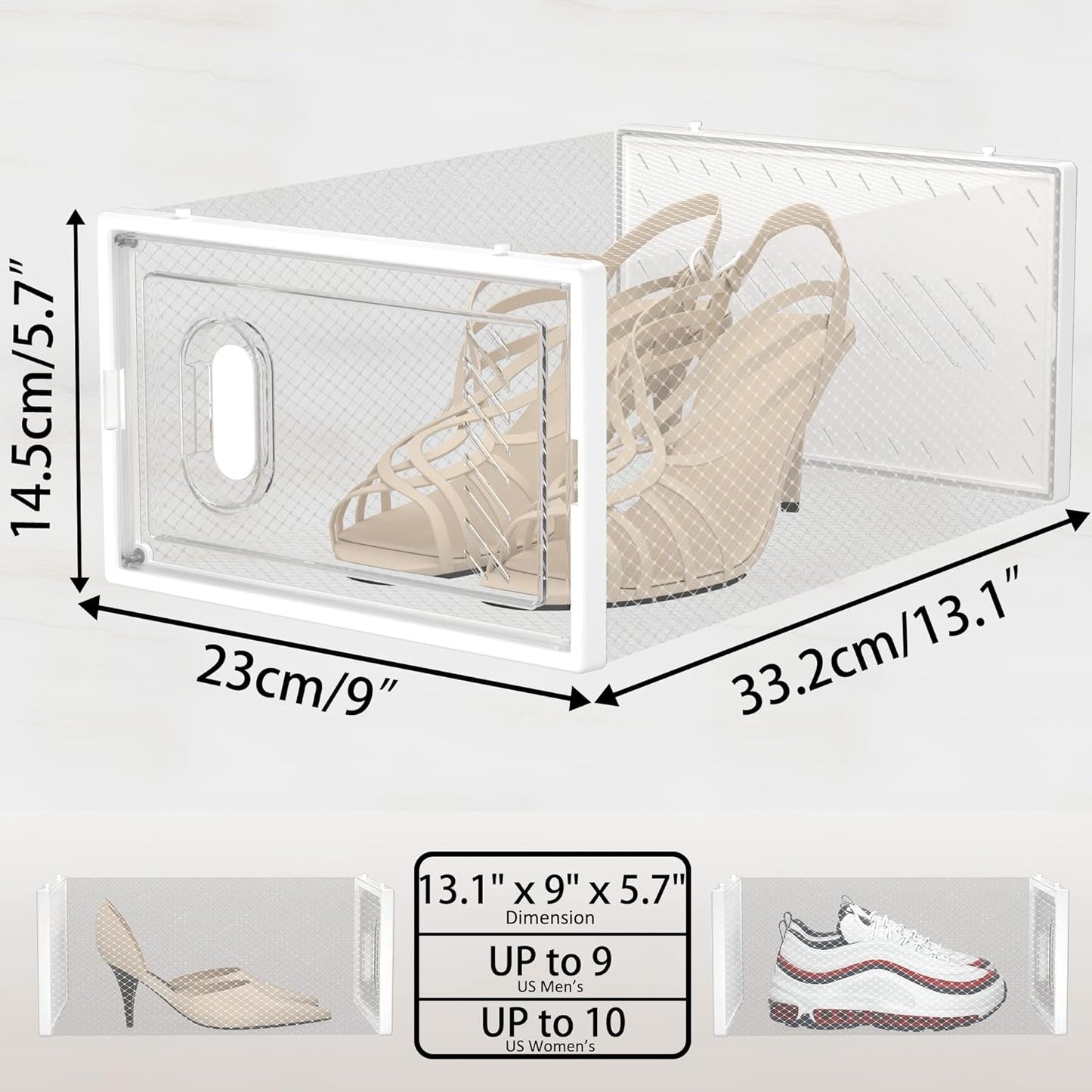 Shoe Storage, 12 Pack Shoe Organizer for Closet, Shoe Boxes Clear Plastic...