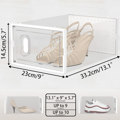 Shoe Storage, 12 Pack Shoe Organizer for Closet, Shoe Boxes Clear Plastic...