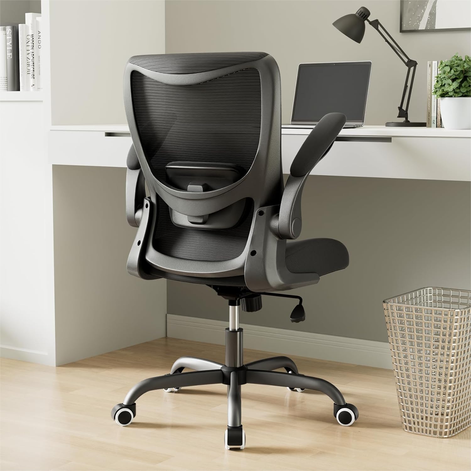 Silla de oficina, silla de escritorio ergonómica con soporte lumbar ajustable y...