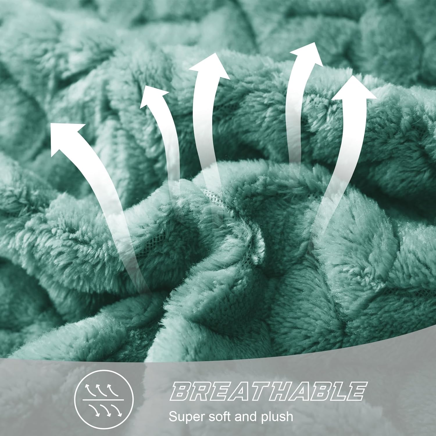 Exclusivo Mezcla - Manta decorativa de vellón, color celadón, para sofá y cama,...