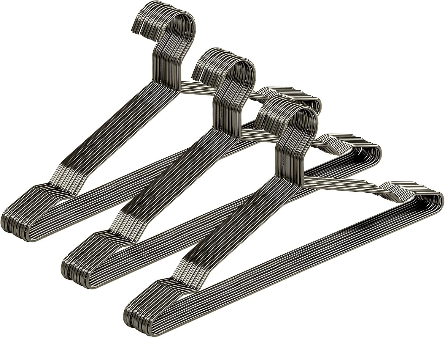Paquete de 30 perchas de metal resistentes, resistentes de alambre fuerte con