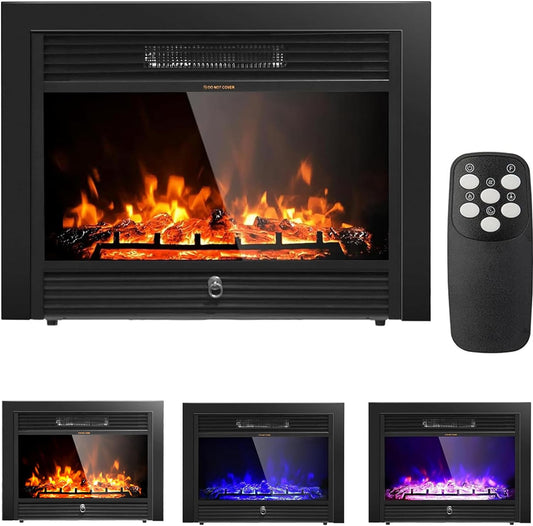 RELAX4LIFE Insertos de chimenea eléctrica de 28.5 pulgadas, calentador de...