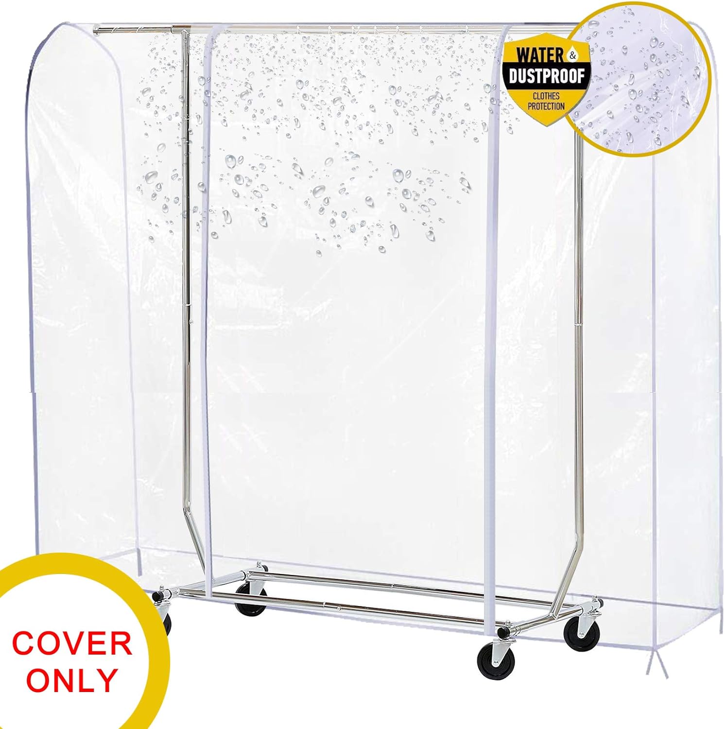 Ruibo Funda transparente para perchero de ropa con 2 cremalleras