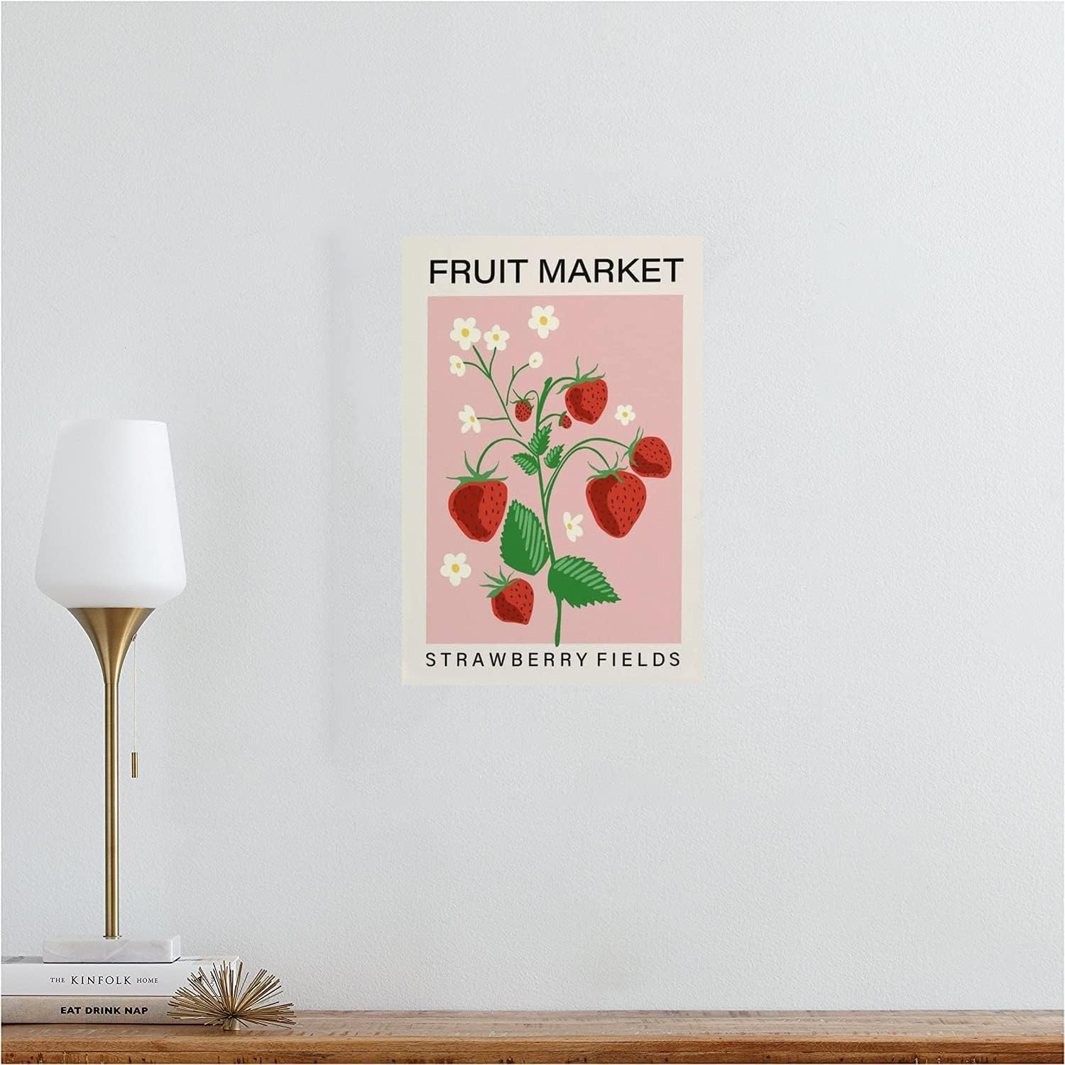 Flyhaw Letrero de lata de mercado de frutas con estampado de frutas y fresas,...