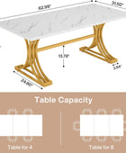 Mesa de comedor rectangular de 63 pulgadas para 4 a 6, mesa de cocina moderna