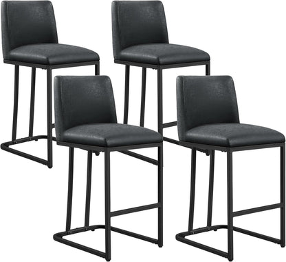 Taburetes de bar de altura de mostrador de 24 pulgadas, juego de 4 sillas de