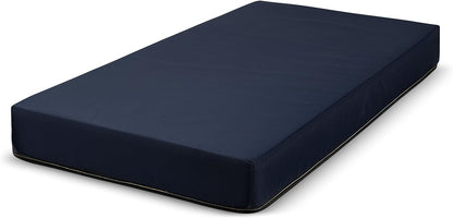 Colchón de espuma de 6 pulgadas con funda de nailon azul resistente al agua,