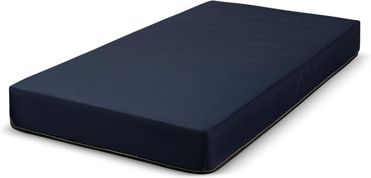 Colchón de espuma de 6 pulgadas con funda de nailon azul resistente al agua,