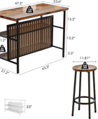 Isla de cocina con asiento, isla de cocina de 47.2 pulgadas con 2 taburetes,