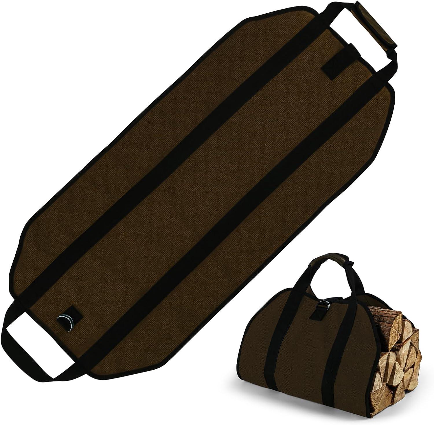 Portador de leña de 39 x 18 pulgadas, bolsa de mano grande de troncos con asas,