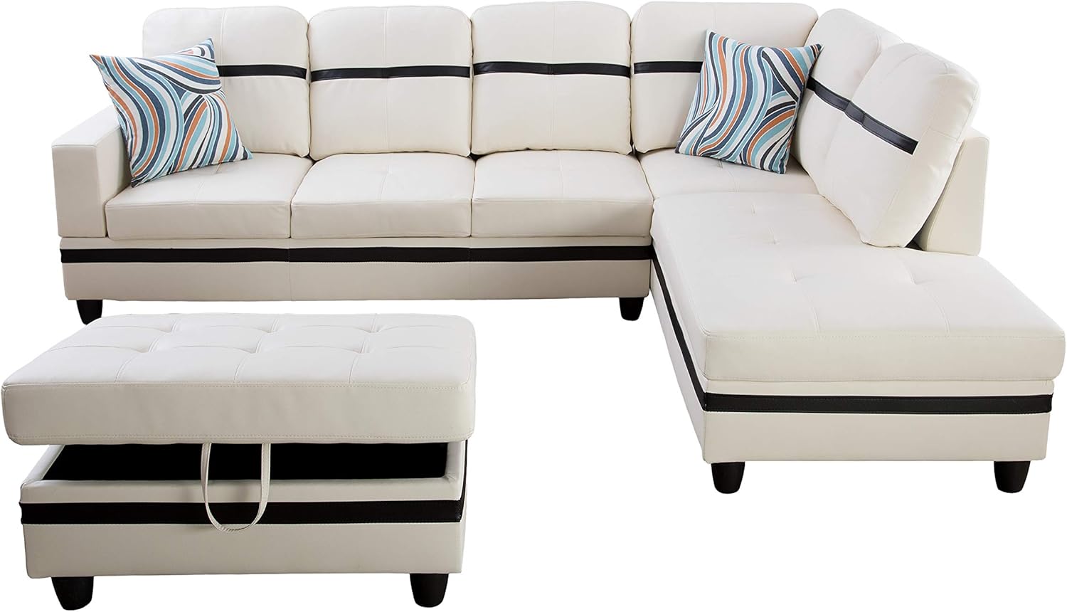 Golden Coast Furniture - Juego de sofá seccional en forma de L, juego de sofá...