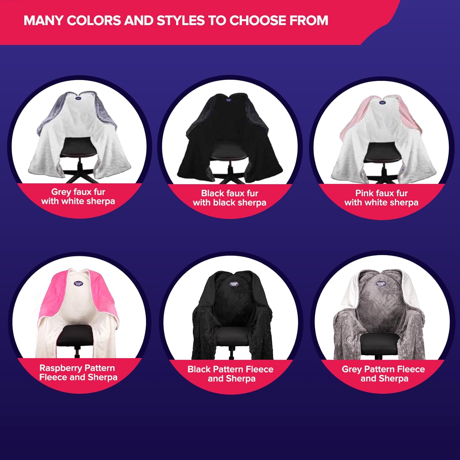 La manta original para silla de oficina de SnuggleBack acogedora y cómoda funda...