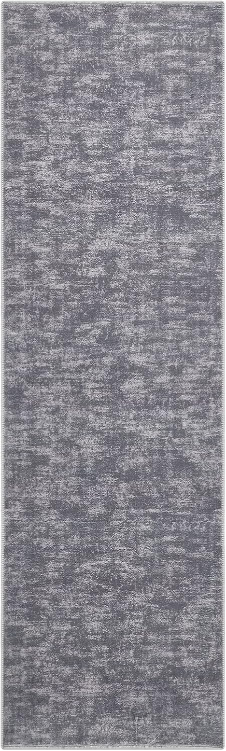 Alfombra lavable a máquina para pasillo, contemporánea, lisa, de pelo bajo,