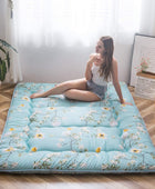Colchón de futón estilo rústico con estampado floral, de espuma de memoria...