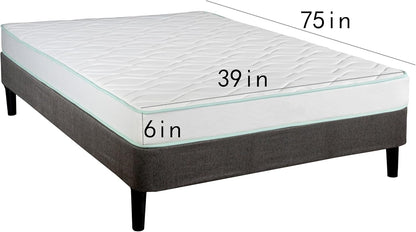 Colchón individual para niños, colchón de espuma viscoelástica de 6 pulgadas,