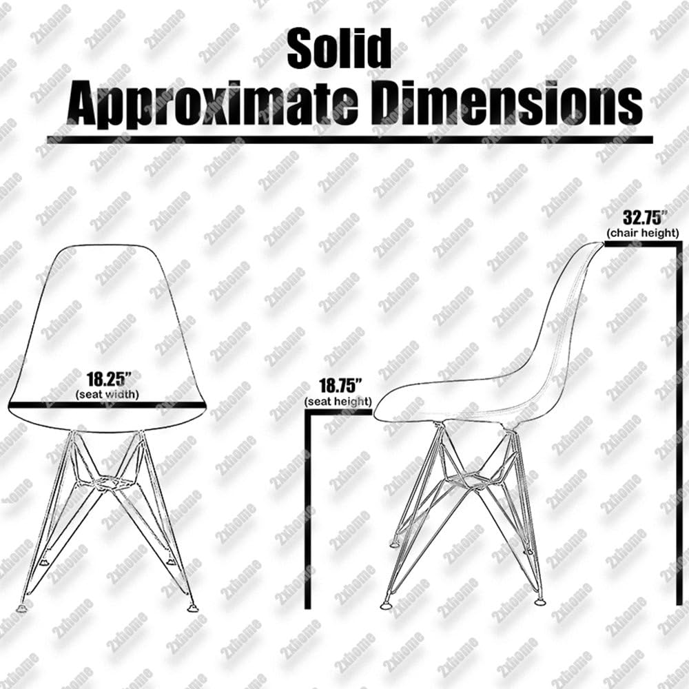 Juego de cuatro (4) sillas de comedor modelo Eames con patas de madera en color