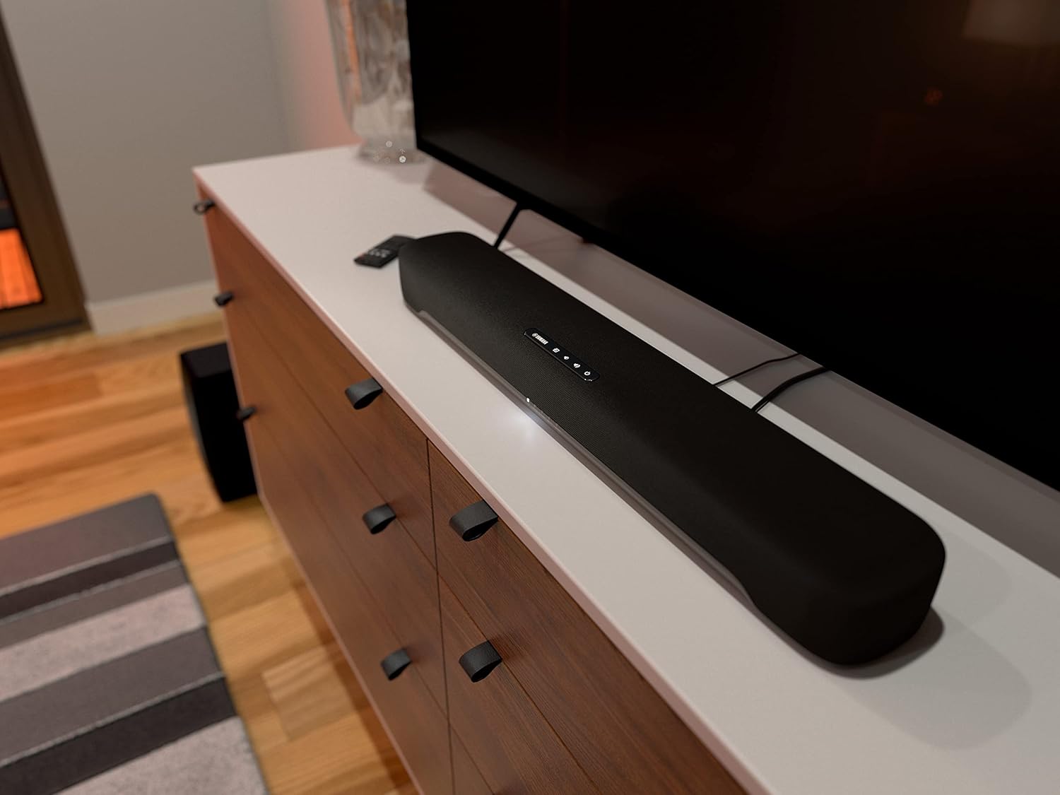 Yamaha Audio SR-C30A - Barra de sonido compacta con subwoofer inalámbrico y...