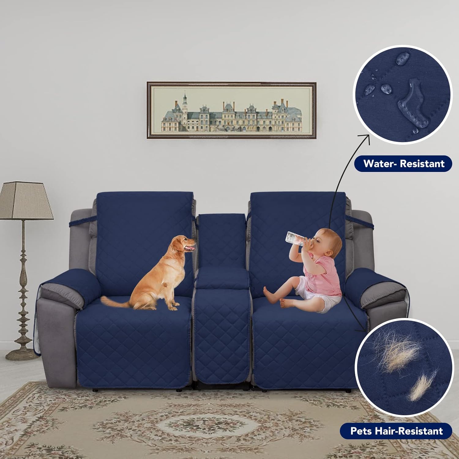 PureFit Funda reclinable reversible resistente al agua, protector de muebles...