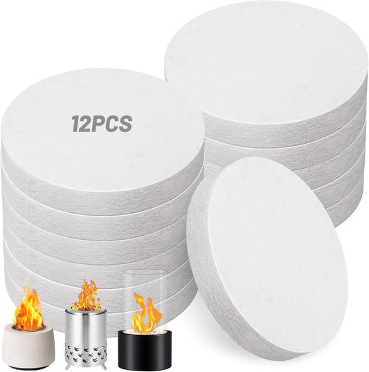 12 Pieces Circular Ceramic Wool Sponge Replacement for Tabletop Fire Pit Bowl...