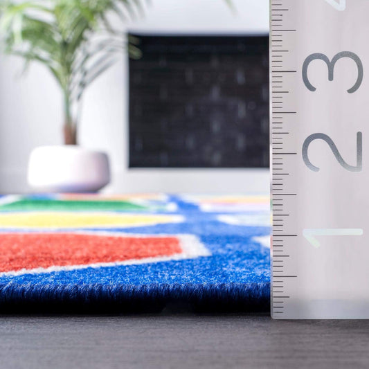 nuLOOM Kecia Octagons - Alfombra impresa, 7 x 9, azul
