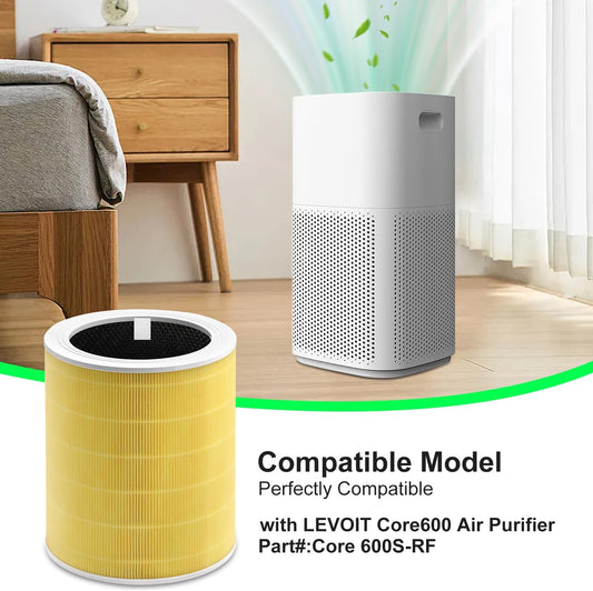 Filtro de repuesto Core 600S compatible con Levoit Core 600s, filtro HEPA de...
