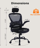 Silla de oficina ergonómica de escritorio, cómoda altura ajustable con ruedas,...