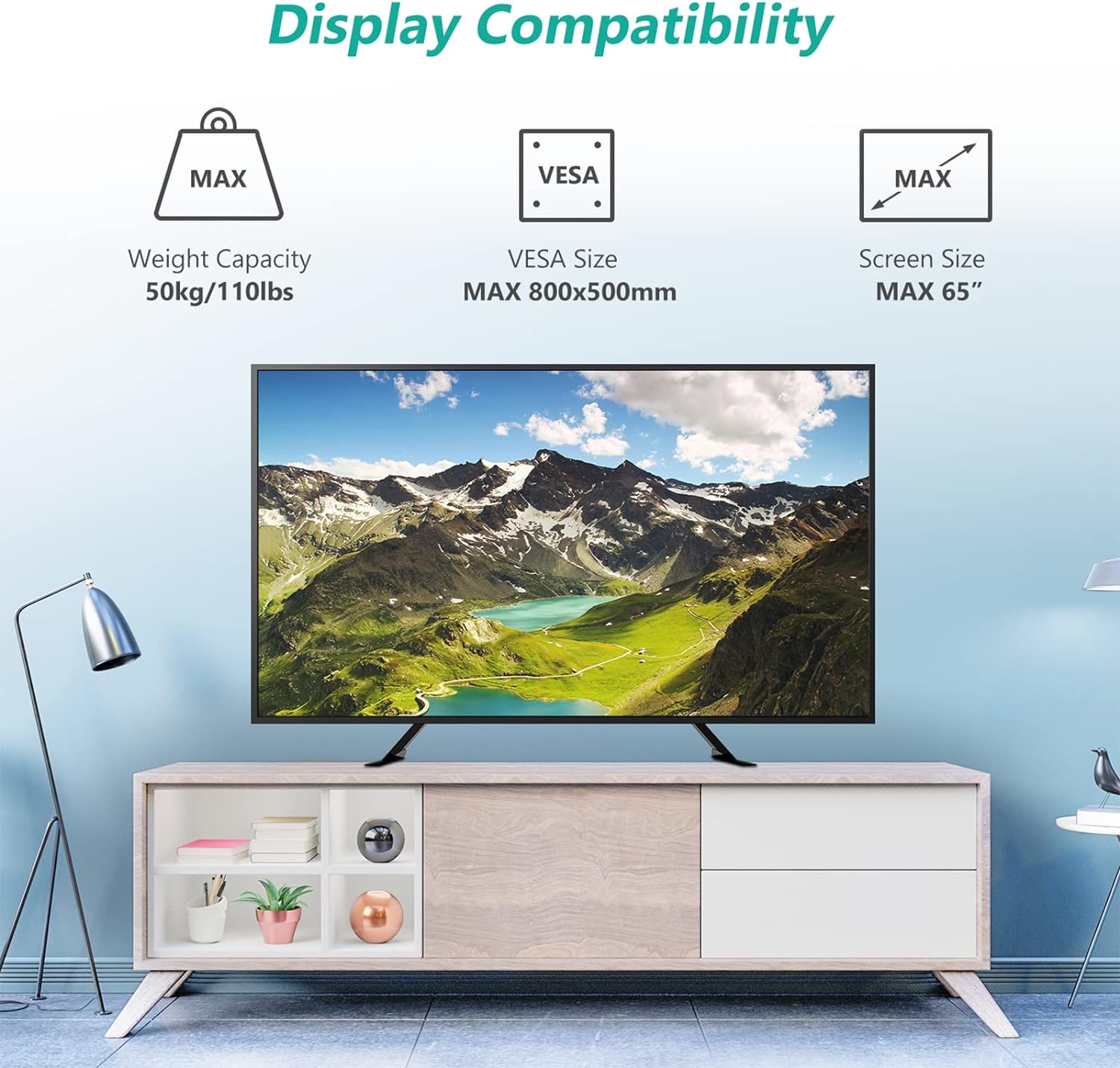 Soporte de TV para mesa WALI apta para la mayoría de las TV con pantalla plana...
