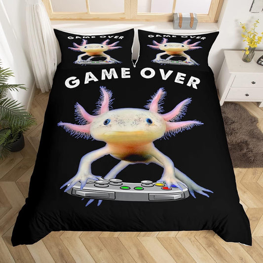 Axolotl - Juego de funda de edredón tamaño individual, lindo juego de ropa de...
